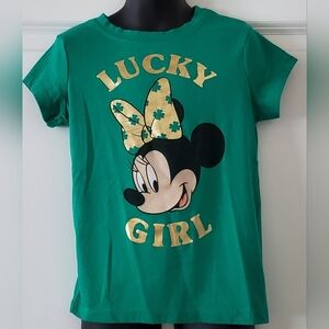 2/$12 Little Girl's St Paddy's Day Minnie Mouse Tee